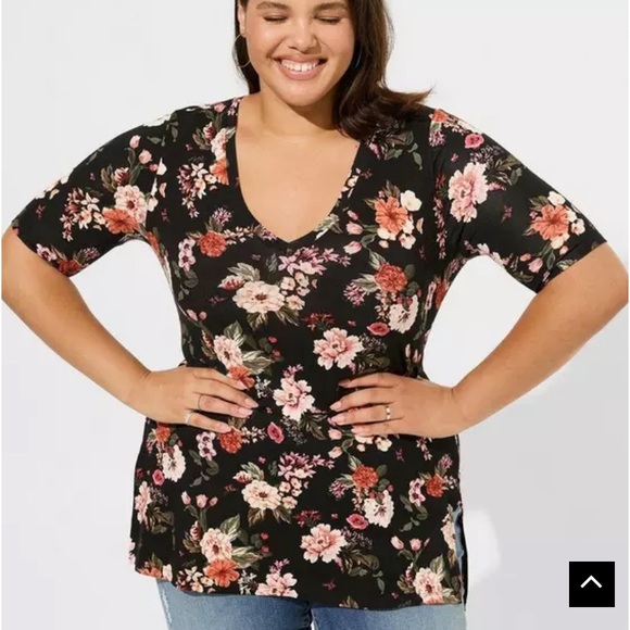 Favorite Tunic Super Soft V-Neck Side Slit Tee - Picture 2 of 6